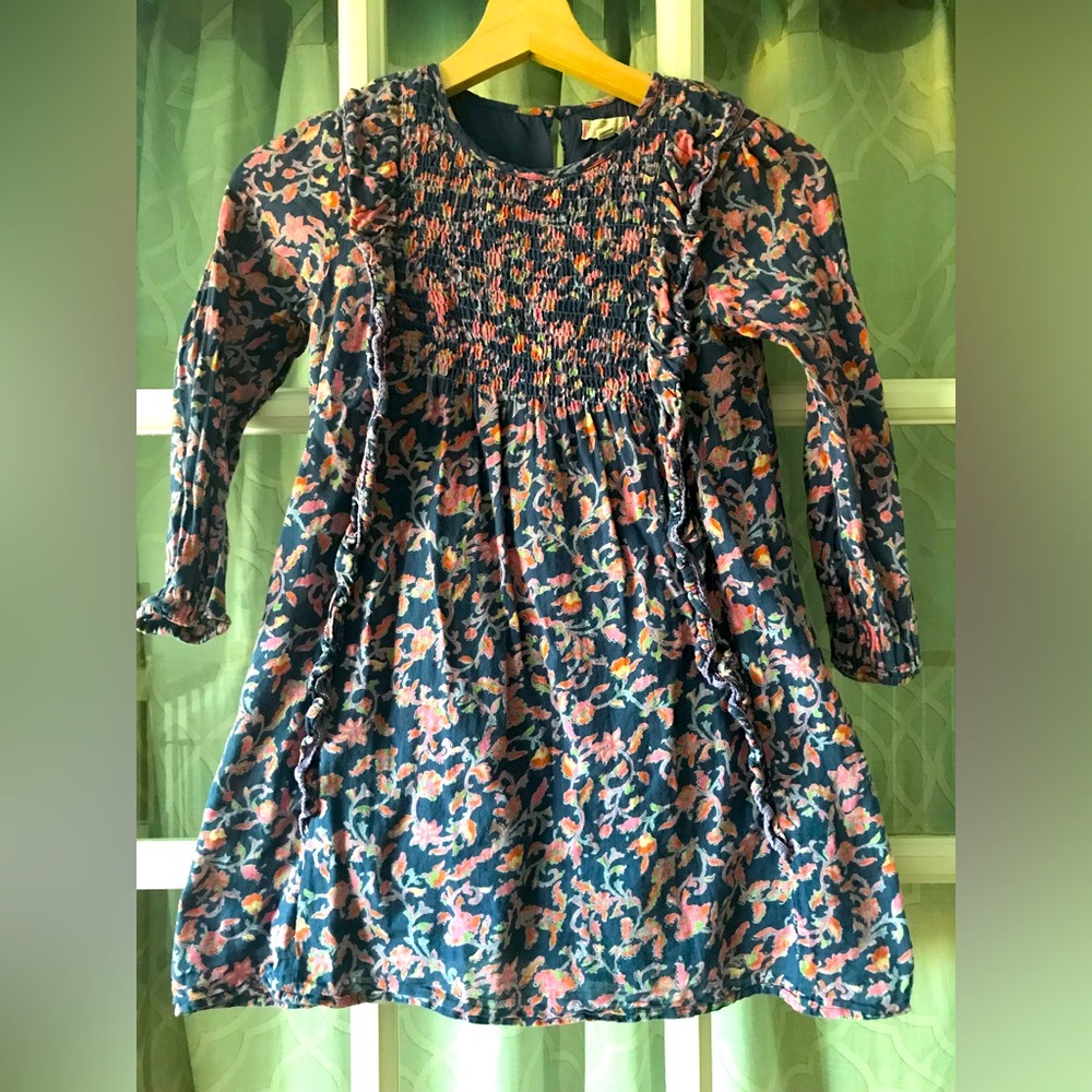 EGG New York size 8Y (8 years) girls’ floral dress with vertical ruffle strips